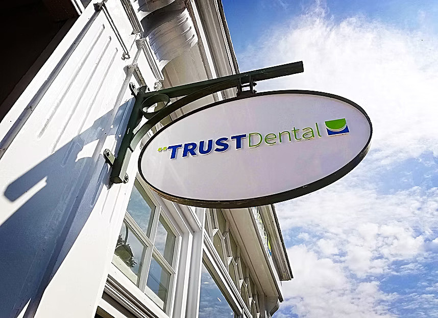 TRUST Dental - Office The sign outside the TRUST dental office